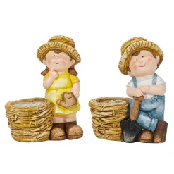 Porta piante decorativo Cache-Pot Bimbo e Bimba
