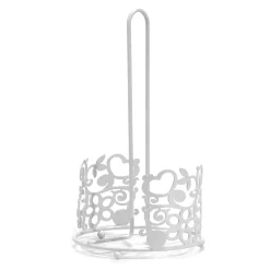 Portarotolo da Cucina in Metallo Bianco h29 cm diametro 16 cm