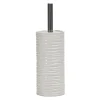 Portascopino con Scopino in Ceramica Bianco Finitura a rilievo Effetto Ondulato
