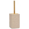 Portascopino con Scopino in Ceramica Rosa Finitura a rilievo effetto intreccio