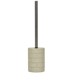 Portascopino con scopino in Poliresina Effetto Pietra Beige