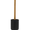 Portascopino con Scopino in Poliresina Nero con manico in bamboo