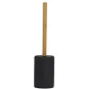 Portascopino con Scopino in Poliresina Nero con manico in bamboo