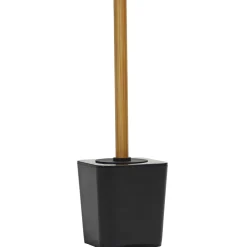 Portascopino con Scopino in Polistirene Nero con manico in bamboo