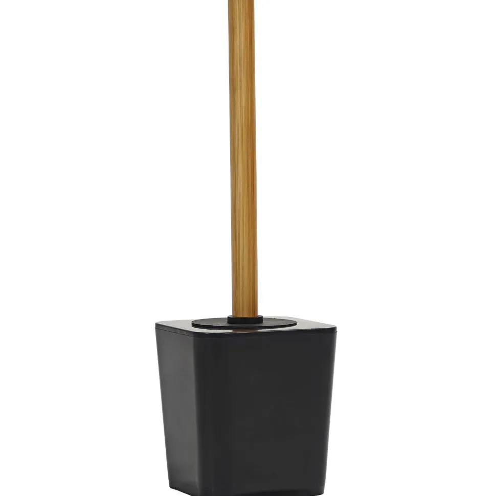 Portascopino con Scopino in Polistirene Nero con manico in bamboo