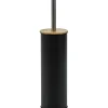 Portascopino con scopino nero e elementi in bamboo