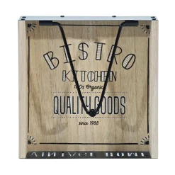Portatovaglioli Vintage Bistro in Legno e Metallo h5x21x21 cm