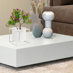 Portavaso in Metallo Bianco h13x13x13 cm