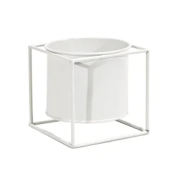 Portavaso in Metallo Bianco h13x13x13 cm