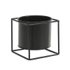 Portavaso in Metallo Nero h13x13x13 cm