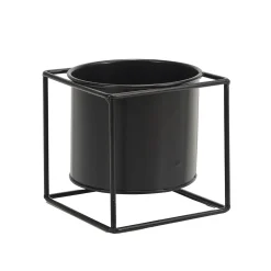 Portavaso in Metallo Nero h13x13x13 cm