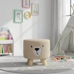 Pouf Animali Teddy effetto peluche h28 cm diametro 28 cm