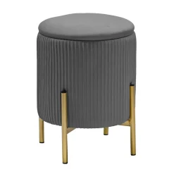 Pouf Contenitore Apribile Grigio