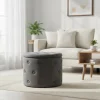 Pouf Contenitore Apribile Grigio Scuro