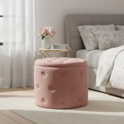 Pouf Contenitore Apribile Rosa