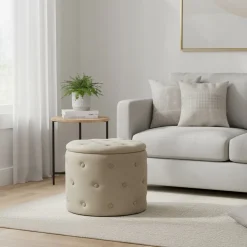 Pouf Contenitore Apribile Tortora