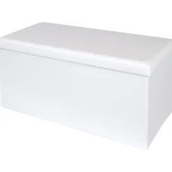 Pouf Contenitore Bianco in ecopelle richiudibile h38x76x38 cm