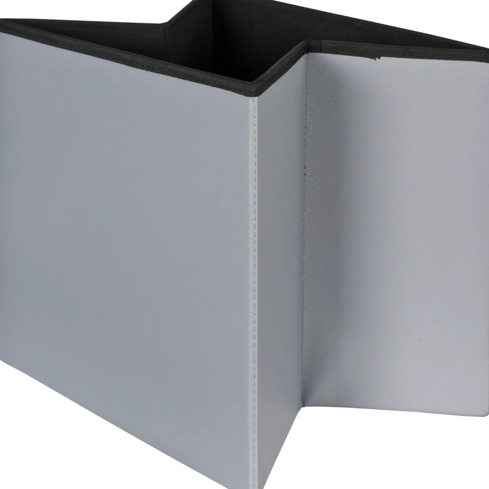 Pouf Contenitore Grigio in ecopelle richiudibile h38x38x38 cm