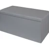 Pouf Contenitore Grigio in ecopelle richiudibile h38x76x38 cm
