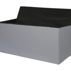 Pouf Contenitore Grigio in ecopelle richiudibile h38x76x38 cm