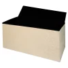 Pouf Contenitore in Velluto Damascato Crema
