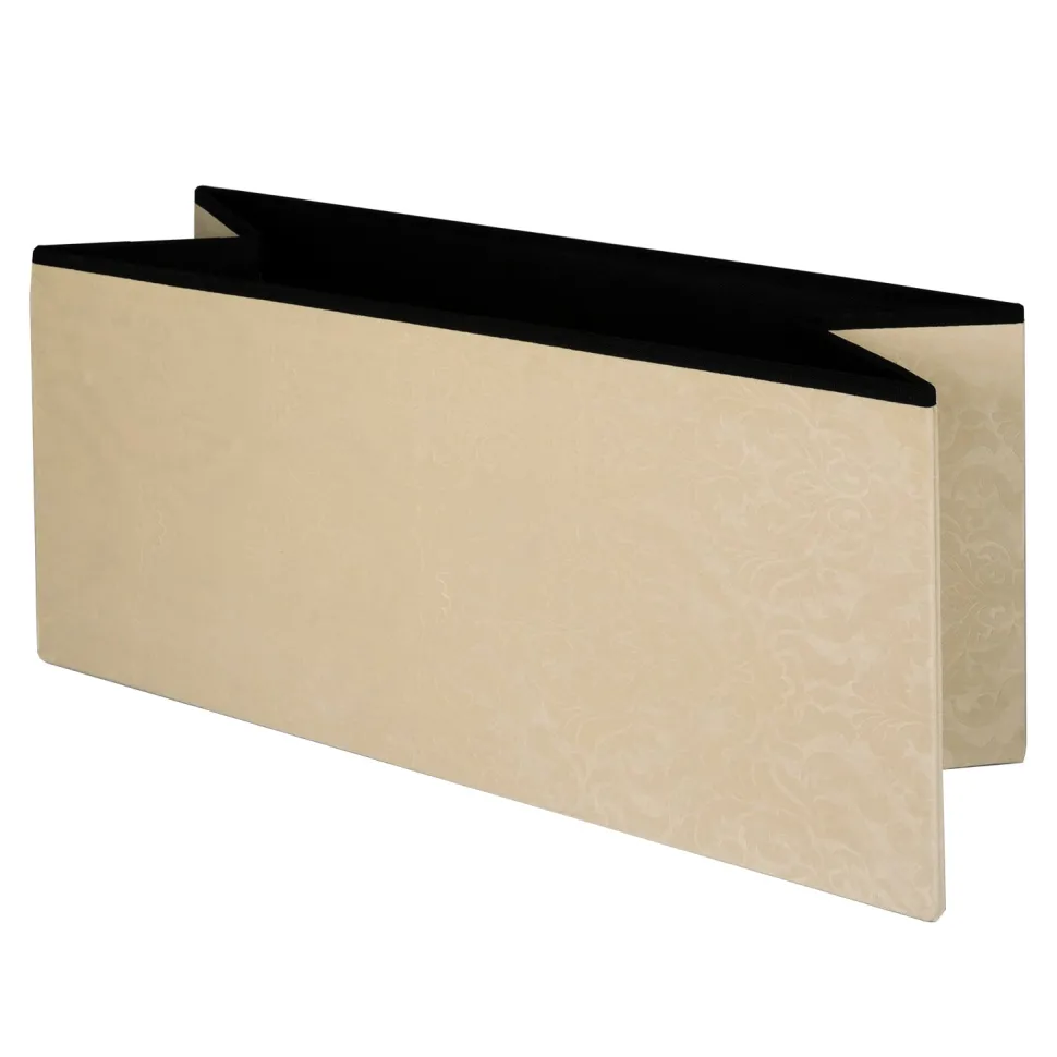 Pouf Contenitore in Velluto Damascato Crema