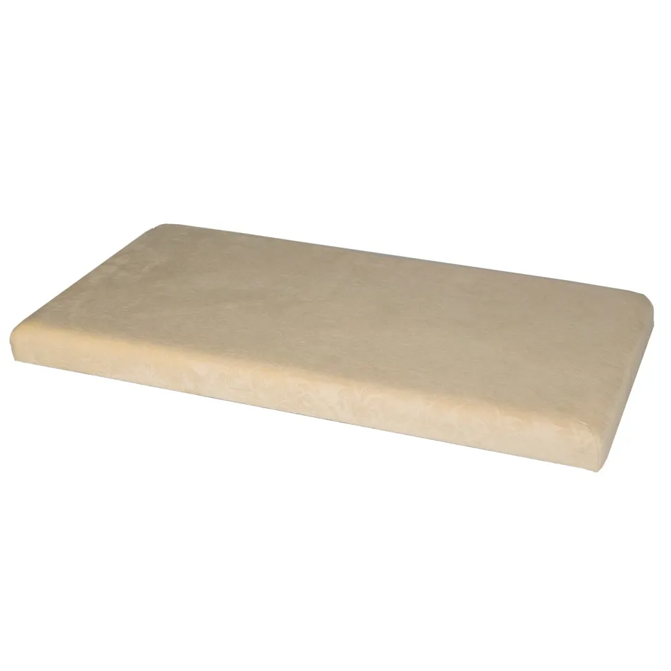 Pouf Contenitore in Velluto Damascato Crema