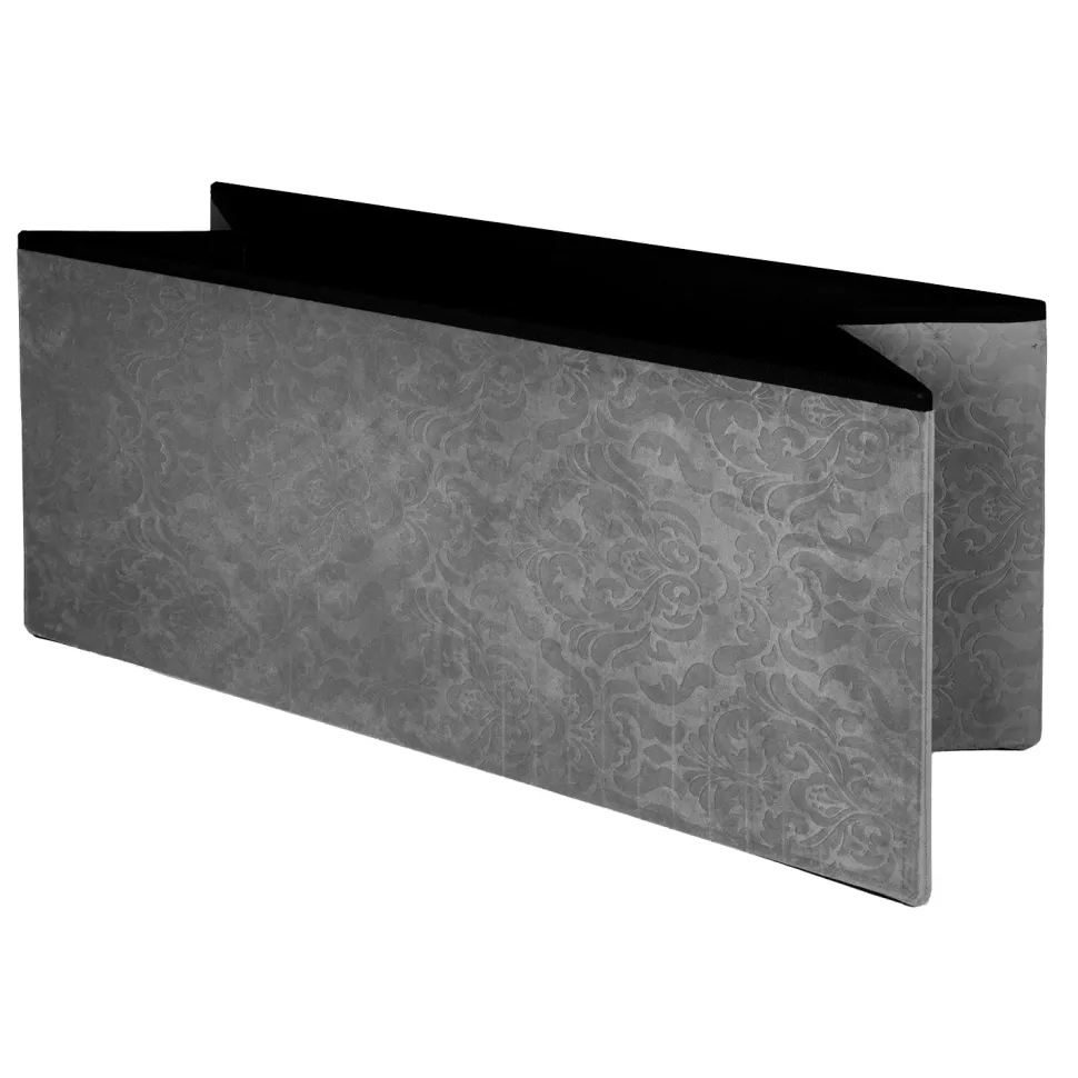 Pouf Contenitore in Velluto Damascato Grigio