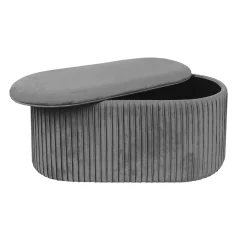 Pouf Contenitore in Velluto Grigio