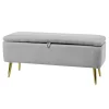 Pouf Contenitore in velluto Grigio chiaro