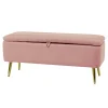 Pouf Contenitore in velluto Rosa Antico