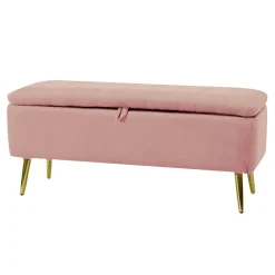 Pouf Contenitore in velluto Rosa Antico