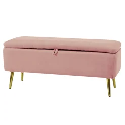 Pouf Contenitore in velluto Rosa Antico
