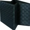 Pouf contenitore nero in ecopelle richiudibile