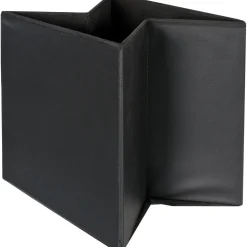 Pouf Contenitore Nero in ecopelle richiudibile h38x38x38 cm