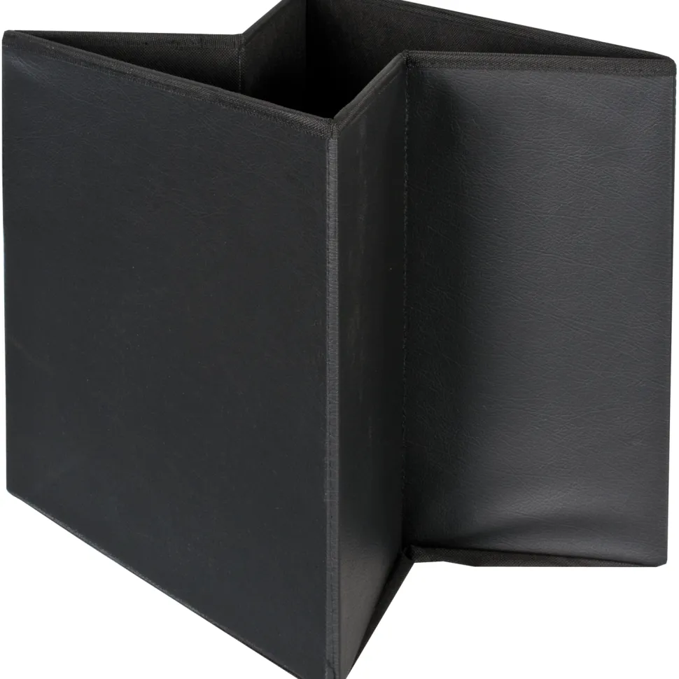 Pouf Contenitore Nero in ecopelle richiudibile h38x38x38 cm