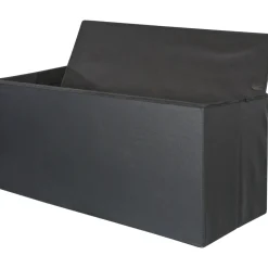 Pouf Contenitore Nero in ecopelle richiudibile h38x76x38 cm
