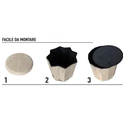 Pouf Contenitore Richiudibile Crema