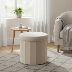 Pouf Contenitore Richiudibile Crema