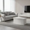 Pouf Contenitore Richiudibile Effetto pelliccia sintetica Bianco
