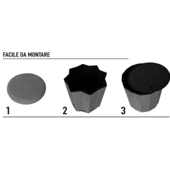 Pouf Contenitore Richiudibile Grigio