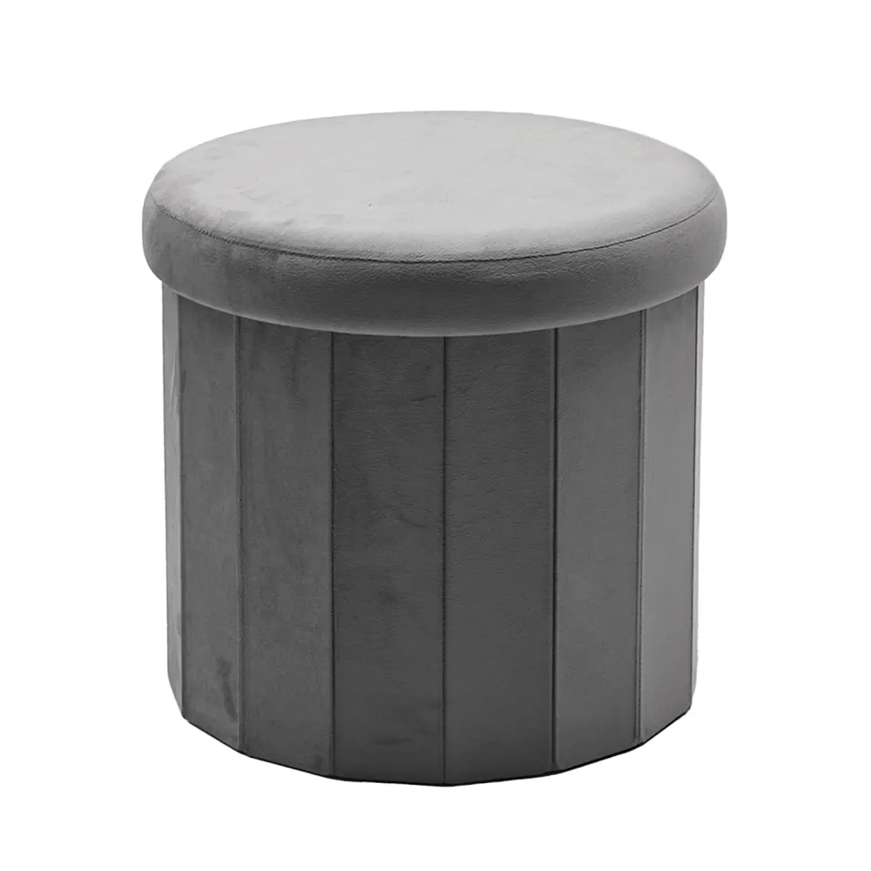 Pouf Contenitore Richiudibile Grigio
