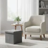 Pouf Contenitore Richiudibile Grigio in Velluto Sintetico h38x38x38 cm