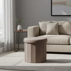 Pouf Contenitore Richiudibile Tortora