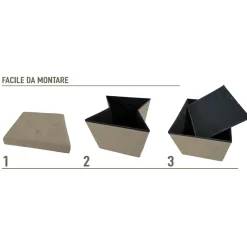 Pouf Contenitore Richiudibile Tortora in Velluto Sintetico h38x38x38 cm