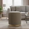 Pouf Contenitore Tortora in Velluto Sintetico