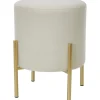Pouf in velluto Crema