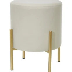 Pouf in velluto Crema