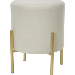 Pouf in velluto Crema