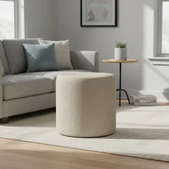 Pouf Tessuto Beige
